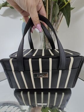 Jo-Jo Black and Cream Striped Handbag